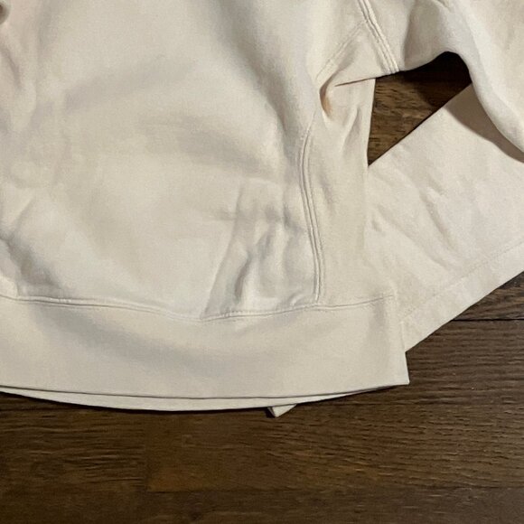 Triple Five Soul cream fitted long-sleeved hooded sweatshirt kangaroo pocket XS - Picture 9 of 9